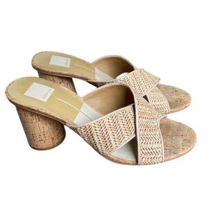 Dolce Vita Janay Woven Raffia Sandals Round Chunky
Cork Heel Cork Size 7.5
